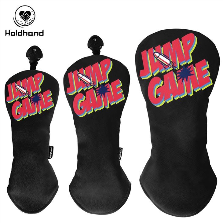 Lliw Du Cyfanwerthu PU Leather Golf Club Wood/fairway Headcovers Custom Logo Design 1 3 5 Set