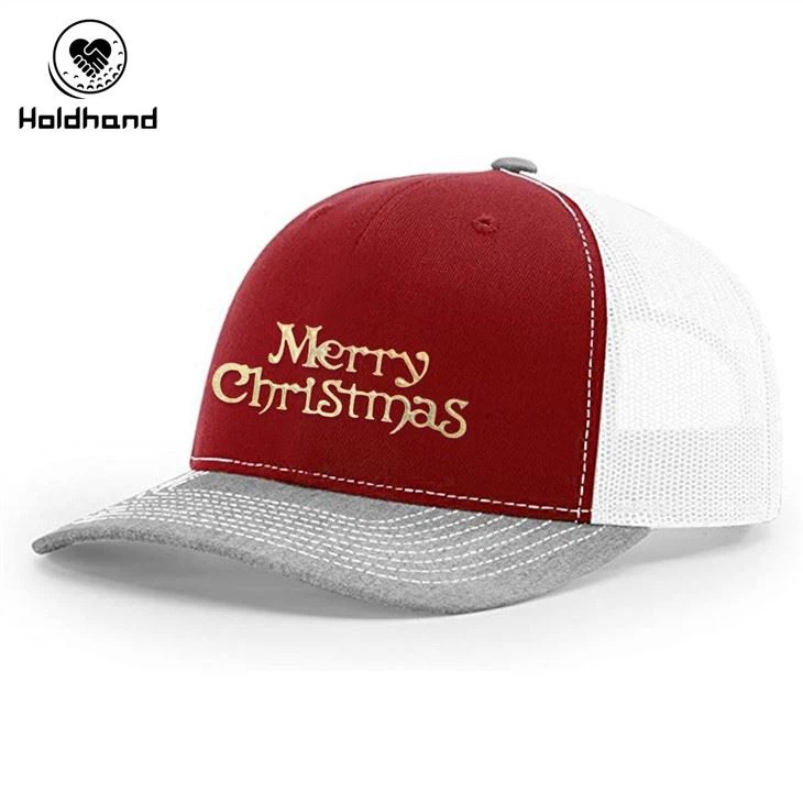 Christmas Theme Style Golf Hat Gold Pattern Print
