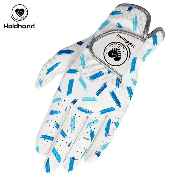 Hot-sales OEM Fashion Pattern Highlight Quality Custom Logo PU Cabretta Golf Gloves