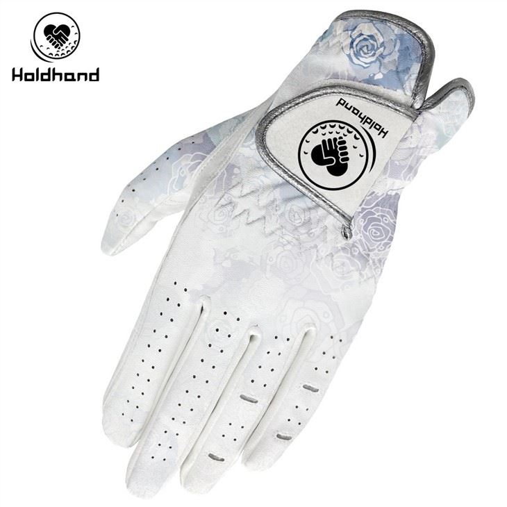 Lavender Flower Printing Wholesaler Grace Golf Gloves Custom Color PU Synthetic Leather