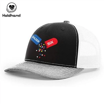 2022 Trucker Hat rhwyll Baseball Cap Snapback Addasadwy Dyluniad Custom