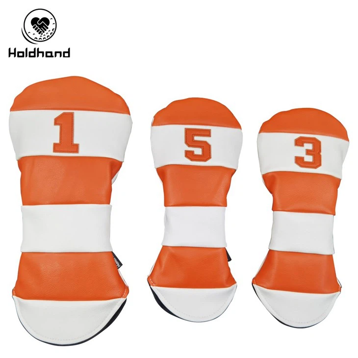 1 Pcs Golf Club Headcover Golf Sports Style Golf Wood Club Head Cover Elegant Embroidery Premium Leather Driver Fairway Wood Hybrid Covers Wood Head Cover
